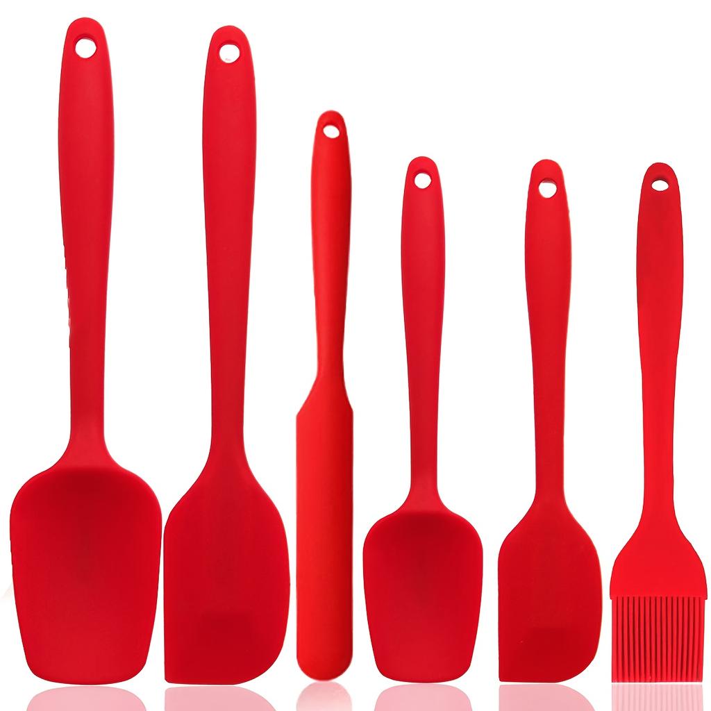 6pcs Food-Grade Silicone Baking Tool Set - High-Temperature Resistant Spatula and Brush Combination,Suitable for Cake Decoration/Cooking/Barbecue