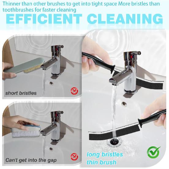 Crevice Cleaning Brush, 6Pcs Hard Bristle Multifunctional Gap Cleaning Brush Tool, Bathroom Gap Brush for Deep Cleaning Kitchen,Grout, Sink, Corners,