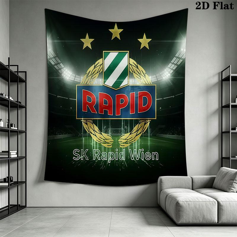 Rapid Vienna logo Wall Hanging Printed Fabric Blanket Decorative Tapestries for Bedroom Living Room Home Decor