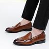 2026 Genuine Leather Men Double Buckle Leather Shoes Loafers for Men Slip On Dress Shoes Plus 47 Office Casual Shoes