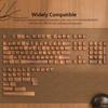 Womier Keycap MOA Profile 131 Key PBT Wood Keycap Set Layout Japanese Layout Keycap for PC Keyboard 61/64/68/98/84/87/96/104/108 (Brown)