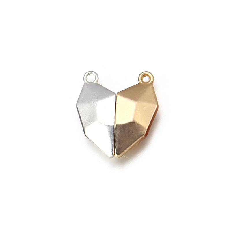3pairs 18mm Alloy Heart-Shaped Stereoscopic Magnetic Clasps For DIY Necklace Jewelry Making Accessories