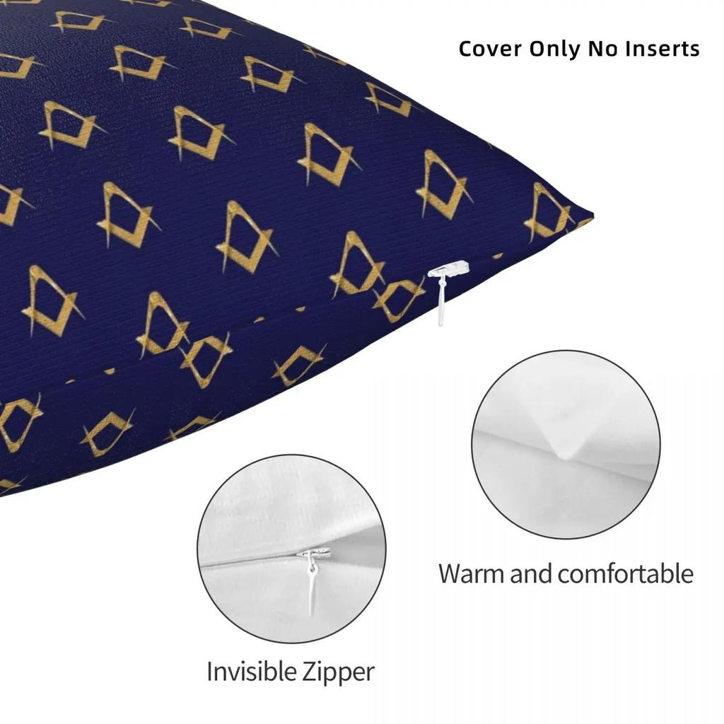 Motivo Massonico Quadrato Blu Compasso Federa Massonica Copricuscino Decorazioni Copricuscino Casa Quadrato 45X45