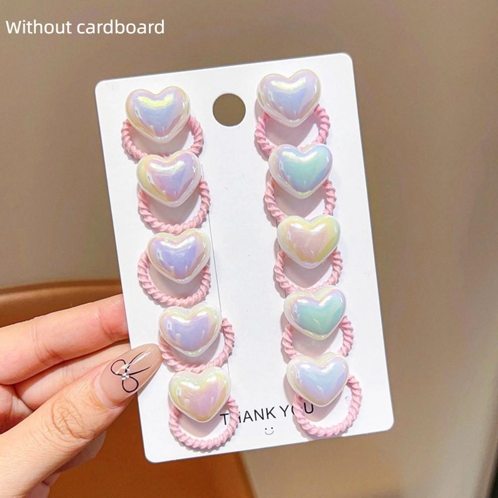10pcs Star Heart Love Heart Star Hair Ties Headwear Kids Hair Ropes Cute Elastic Rubber Band  Baby