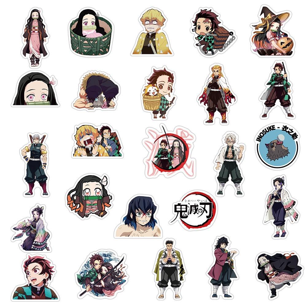 50-piece Unique Japanese Anime "demon Slayer" Graffiti Stickers For Personalizing Luggage Skateboards And Notebooks Durable Stickers