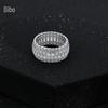 S925 Sterling Silver Three-Row Diamond Ring - European, American, Japanese, Korean Styles for Women