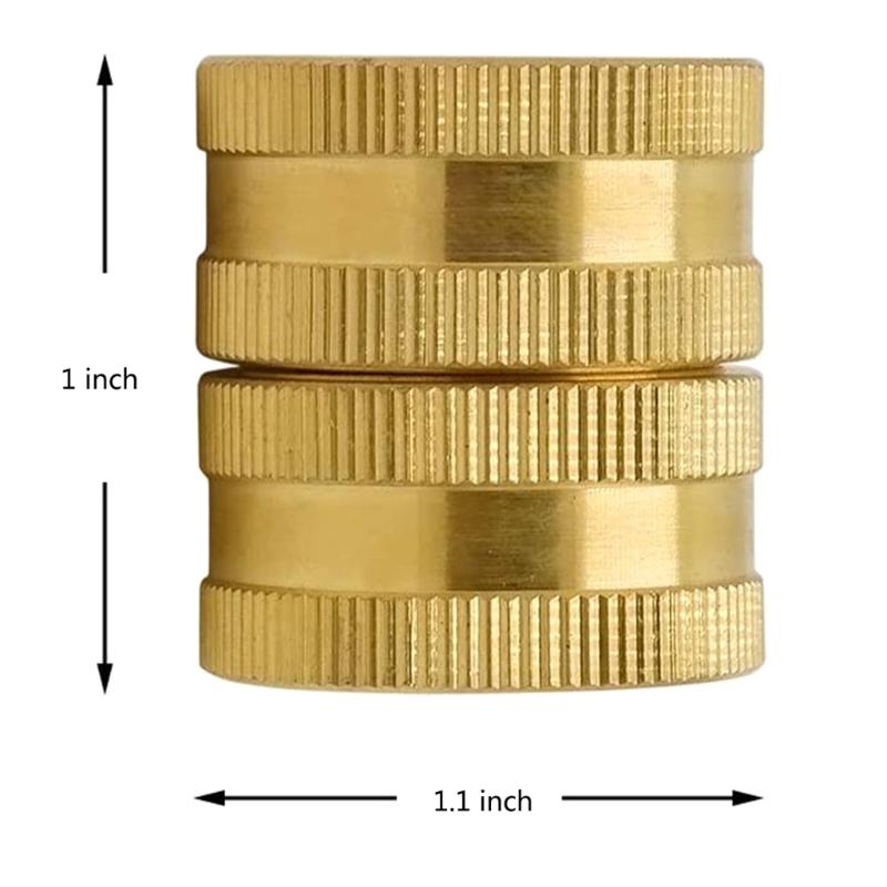 3/4inch Solid Brass Garden Hose Nozzle Connectors Two-way Female Female Connectors Solid Brass Garden Hose