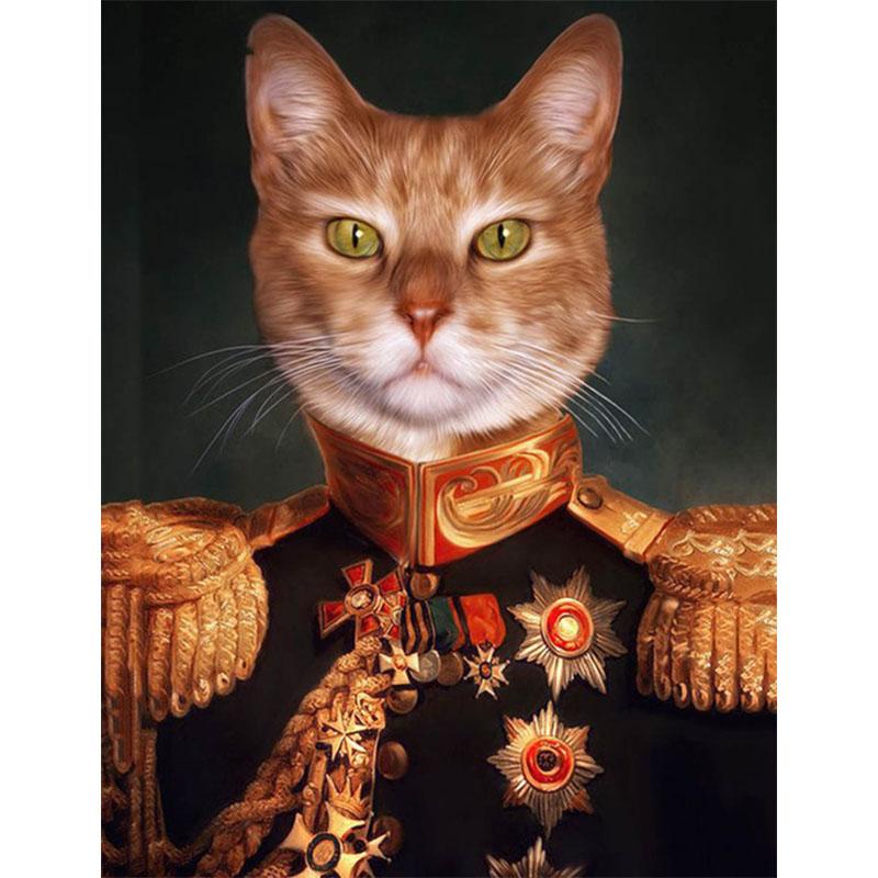 

5D DIY Алмазная картина Джентльмен Животное Алмазная вышивка Набор для вышивки крестом Полный горный хрусталь Мозаика Домашний декор Round 40x50cm