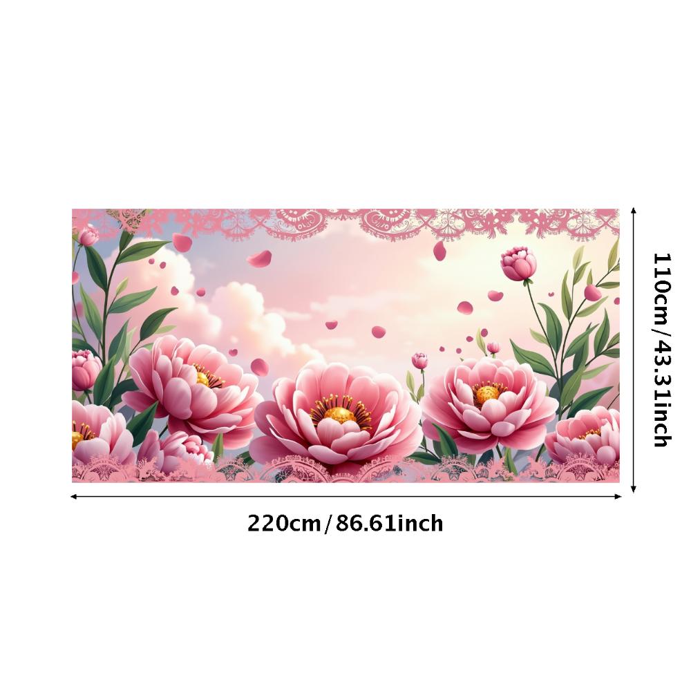 Peony Rose Flower Banner Backdrop Spring Outing Wedding Decor Photography Background Party Decoration Event Photo Shoot Supplies