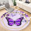 1pc Butterfly, Purple Office Round Rug, Non-slip, Soft and Durable Office Rug for Interior Decoration, Perfect for Office,Decoration yy260204064