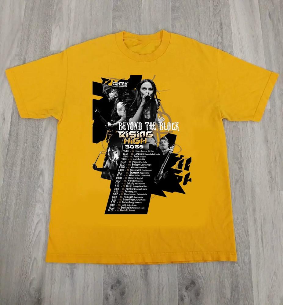 Beyond The Black Rising High 2026 tour Gold Color T Shirt Full Size S-5XL MD1602 Unisex T-Shirt XXL