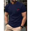 Men O Neck Short Sleeve Print T-shirt Cotton Comfortable Tee Man