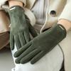 Women Touch Screen Gloves Autumn Winter Keep Warm Mittens Thin Cashmere Solid Cycling Drive Suede Fabric Elegant Windproof New