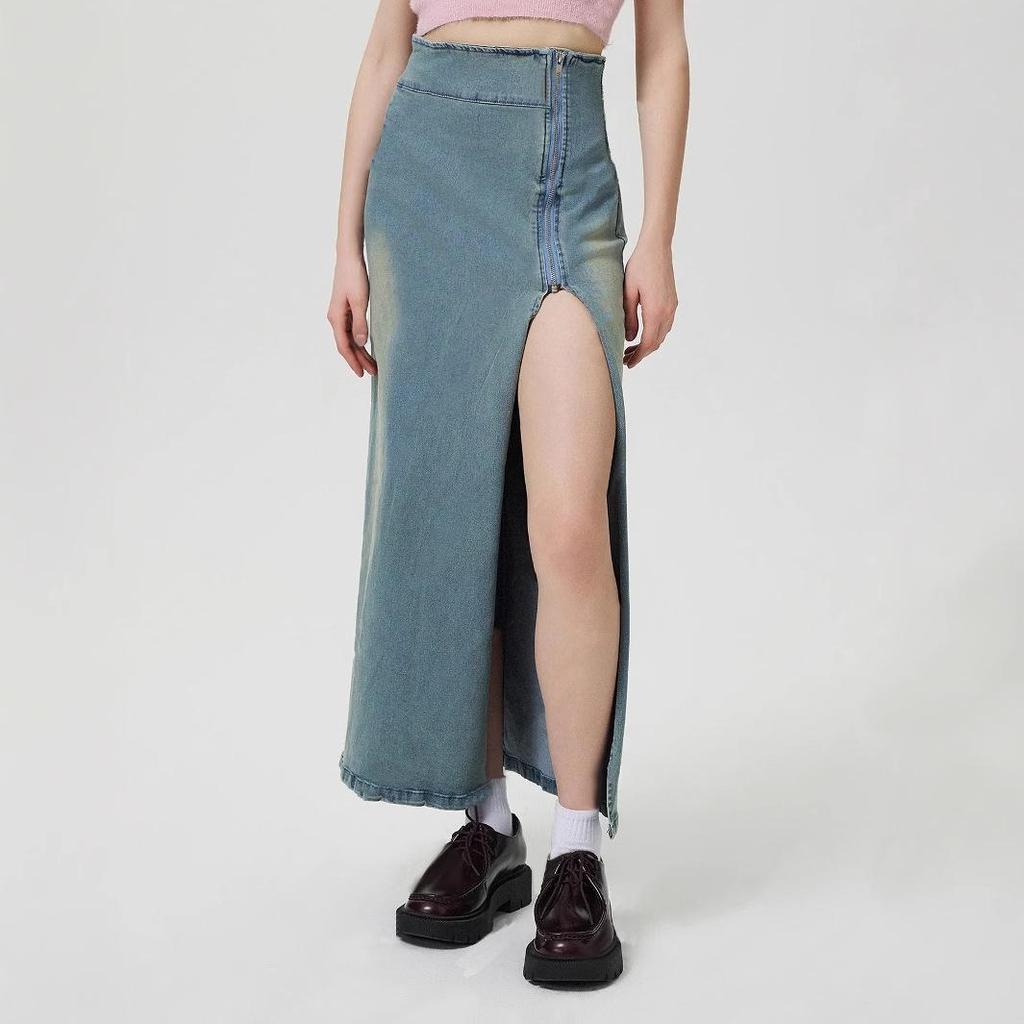 Women's INS Fashion Casual Slit Denim Midi Skirt