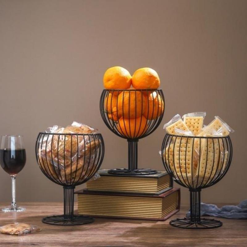 Wine Glass Shape Multi-Functional Storage Vegetable Fruit Basket Dessert Fruit Basket