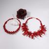 Bohemian Style Double-layer Resin Coral Necklace for Women, Fashionable and Personalized Plant Red Gothic Halloween Accessories