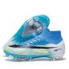 Youth High-Top AG Football Boots with Long Studs, Non-Slip Outdoor Grass Training Shoes