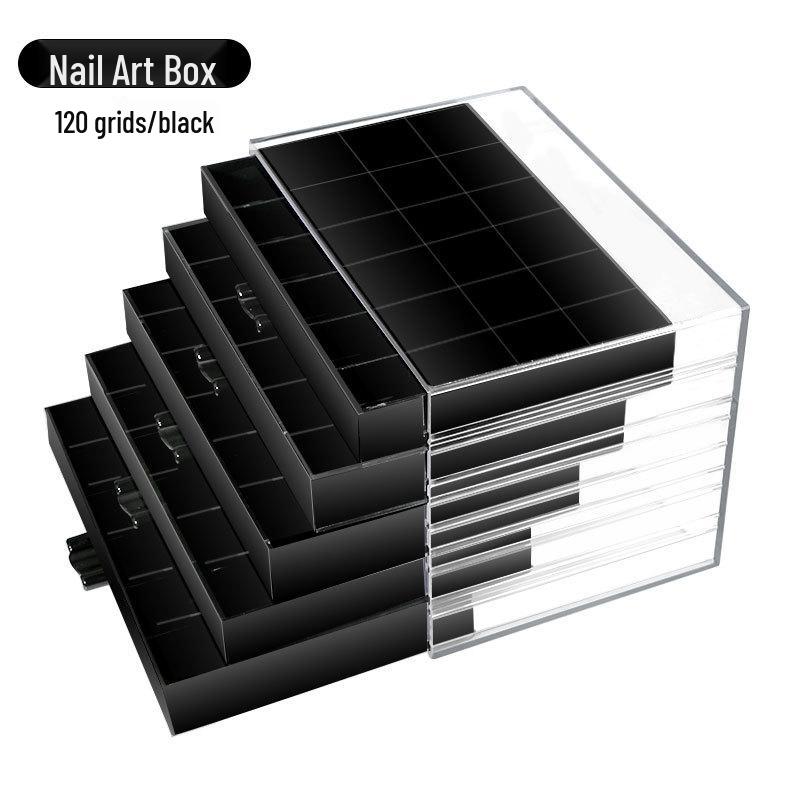 

Прозрачный 5-уровневый органайзер для нейл-арта и украшений со 120 ячейками