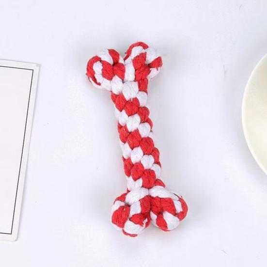 Dog Rope Toy Bone Shaped Dog Chew Toy for Teething Training Interactive Play Cotton Rope Pet Toy for Small Medium Dogs