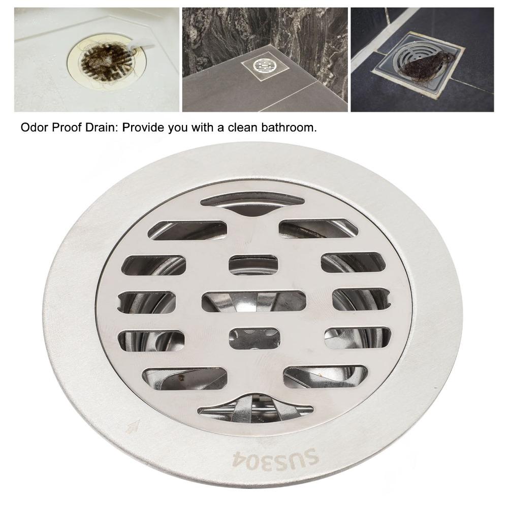304 Stainless Steel Floor Drain 3.94in Diameter Floor Drain Kit Shower Drain Kit 75mm Pipe