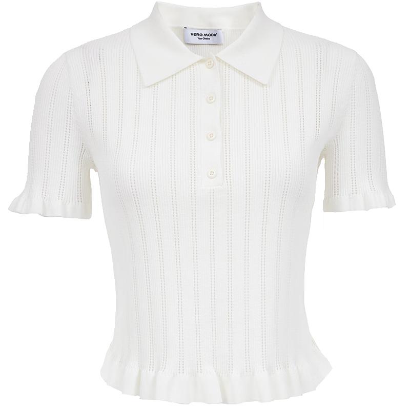 

VEROMODA Women s Ruffled Cuff Letter Embroidered Knit Top L