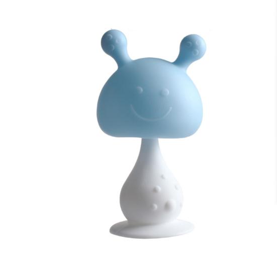 

Карамельный цвет, грибная детская ручка, силиконовый прорезыватель для младенцев, жевательная игрушка с фруктами синий