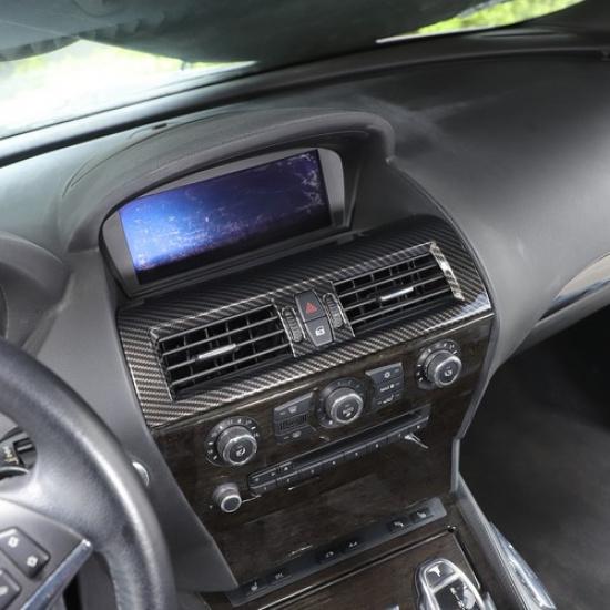 ABS Carbon Fiber Center Air Outlet Trim Cover For BMW 6 Series E63 E64 2004-2009