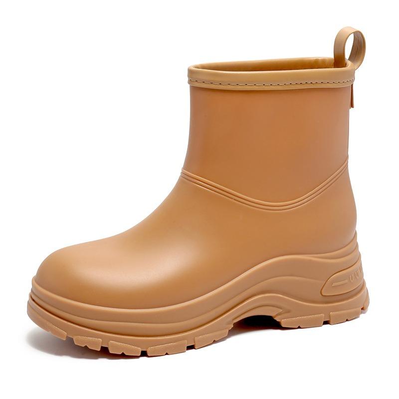 New rain shoes women's fashion outer wear platform rain boots short women's waterproof and non-slip water shoes in rainy days