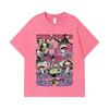 275 GSM Washed T-shirts 100% Cotton One Piece V50 Luffy Loki Print Unisex Heavy Cotton T Shirt