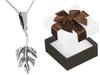Short Silver Oxidized Women's Necklace With Leaf Leaflet Leaf Choker 40