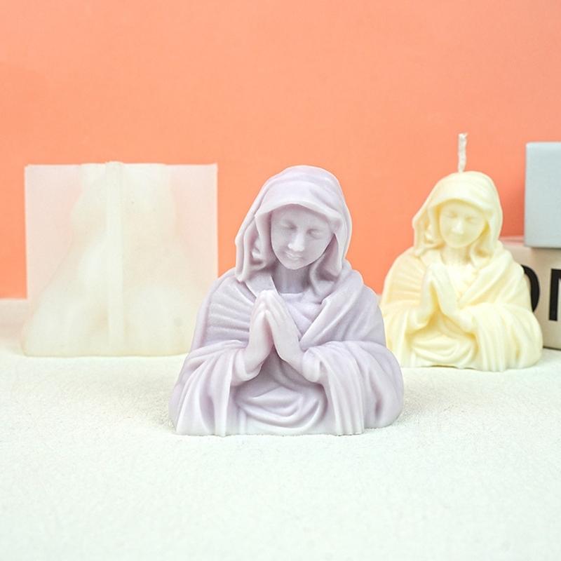 Moule à Bougie Vierge Marie en Prière Moule en Silicone Pour Artisanat Et Décoration Intérieure