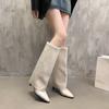 Fashion Women's Fashion Boots 2024 High Quality Knee High Boots Women's Shoes Retro Casual Fashion Motorcycle Boots Women's Shoes