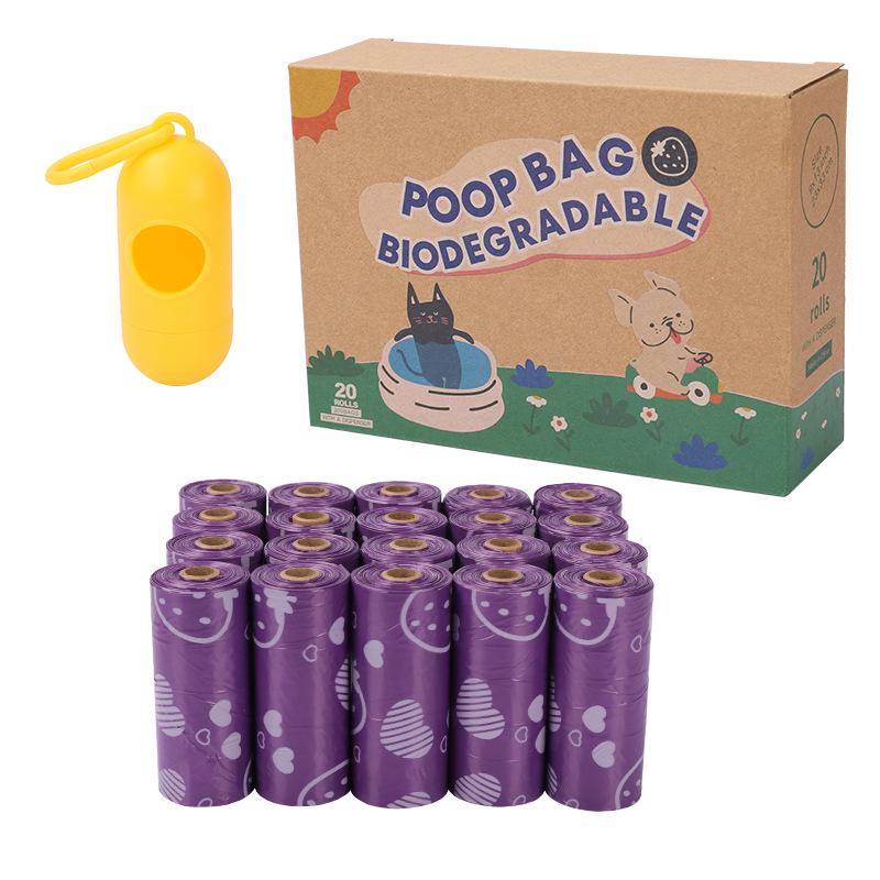Biodegradable Strawberry Scented Dog Poop Bags with Dispenser - Thick and Durable