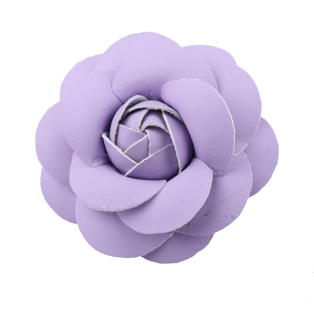 Lapel Women Accessories Fabric Brooch Sewing Corsage DIY Craft Supplies Camellia Flower PU Leather