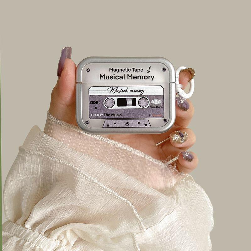 

2 Generation Silver 3 Generation Silicone Pro Stylish Fashion Retro Tide Airpodspro Second Generation Drop-Resistant Frosted New Arrival Soft Case Apple Airpods Pro Tape + white spring ring