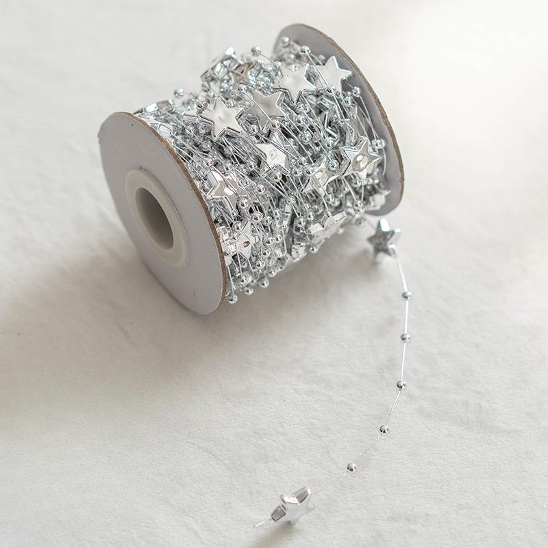 4PCS Pearl Plastic Fishing Line Bead DIY Bead Chain Bracelet Necklace Jewelry Christmas Atmosphere Decoration Photo Props