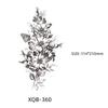 Waterproof Black & White Sketch Flower Half Sleeve Tattoo Stickers