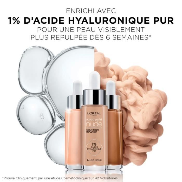 Fond de teint - L'Oréal Paris - Accord Parfait Sérum teinté repulpant 5-6 Medium Tan
