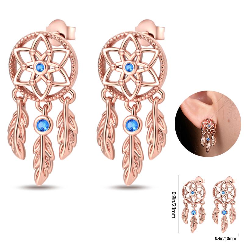 

Neutral 925 Sterling Silver Dreamcatcher Net Devil s Eye Beautiful Wishes Earrings Fit For Engagement Parties Exquisite Jewelry