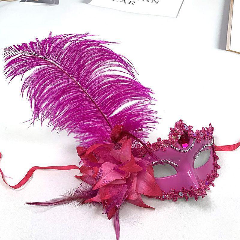 Venice Adult Masquerade Princess Mask Women Luxury Peacock Feathers Half Face Mask Party Performance Carnival Cosplay Costume