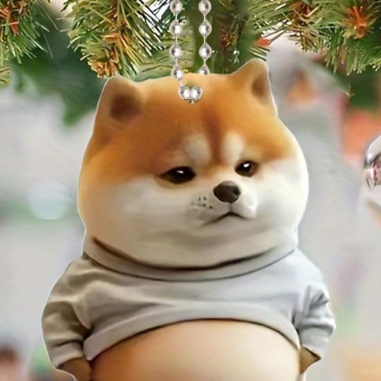 Kitten Pattern 2D Acrylic Ornament Christmas Car Mirror Hanging Decoration Backpack Auto Accessory Car Decoration