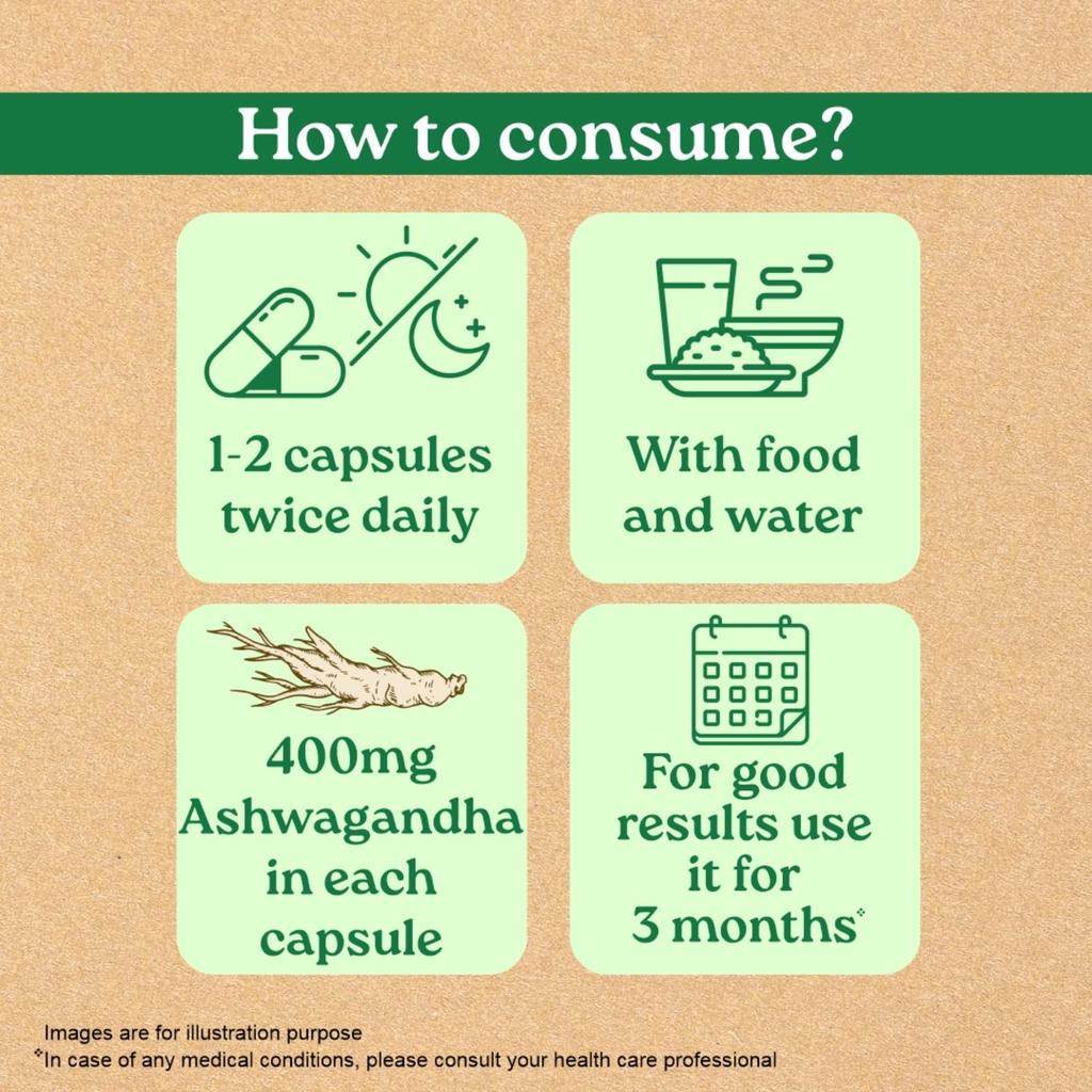 ORGANIC INDIA Ashwagandha Capsules 60 Veg Caps Boost Energy Stamina Support Vitality Stress Relief