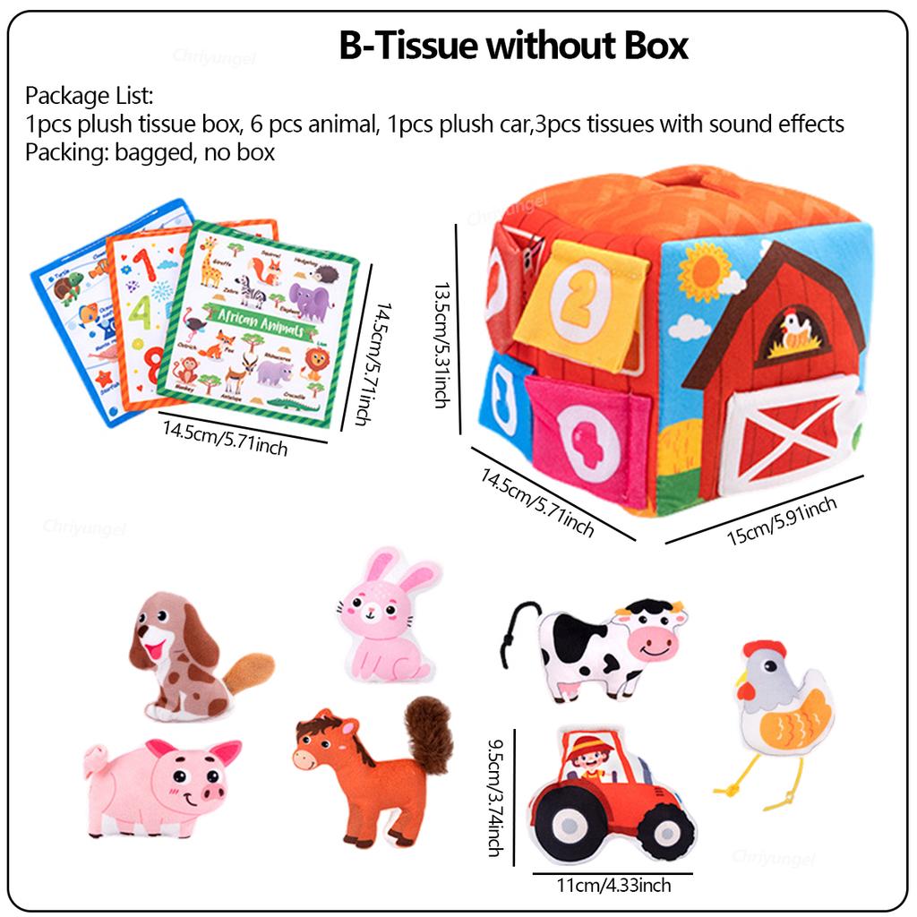 Plush Barn with Farm Animals Baby Toys Sensory Montessori Toy Portable Baby Farmhouse Toy for Infants Toddlers Newborn Gifts