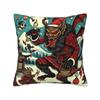 Japanese Woodcut Krampus Square Pillowcase Pillow Cover Cushion Zip Decorative Comfort Throw Pillow for Home Sofa