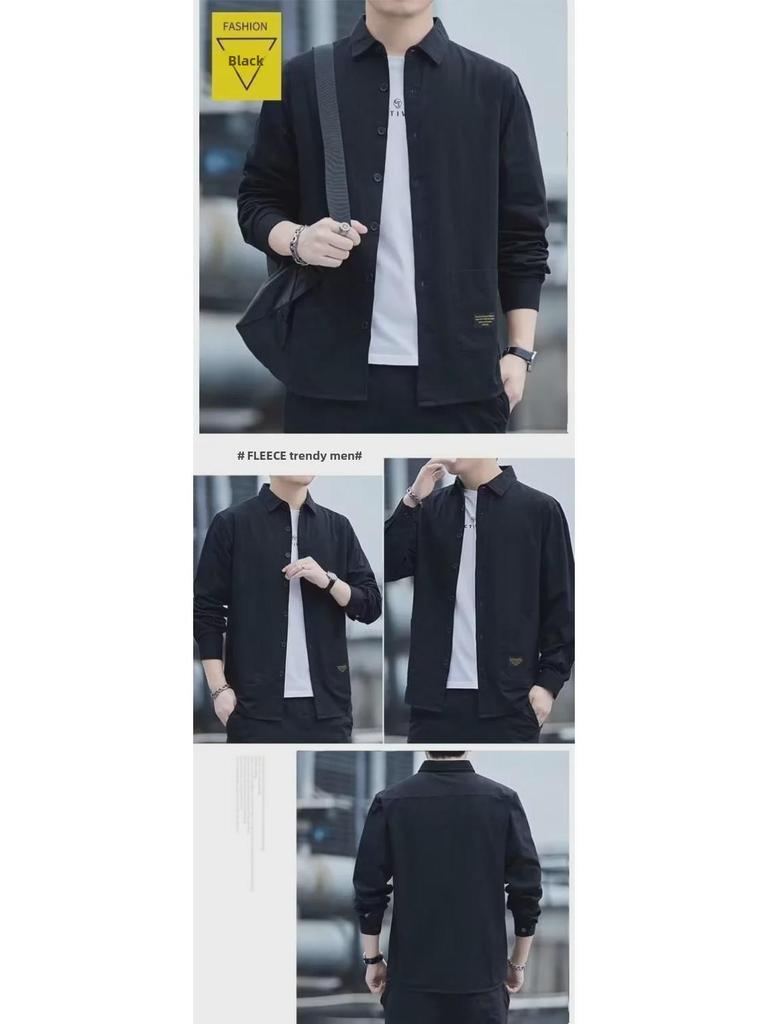 Men's Summer Casual Three-Quarter Sleeve Solid Color Shirt