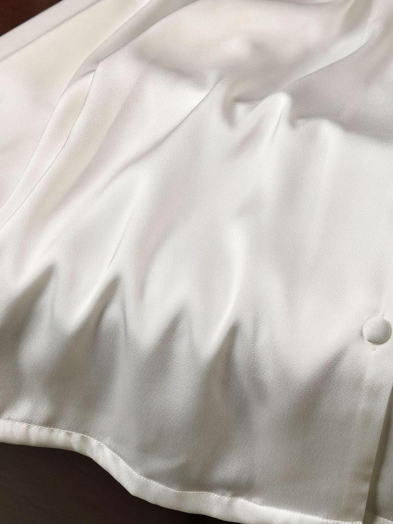 White Moonlight Ice Silk Lace Pajamas: Women's 2025 Long-Sleeved Spring/Autumn Set