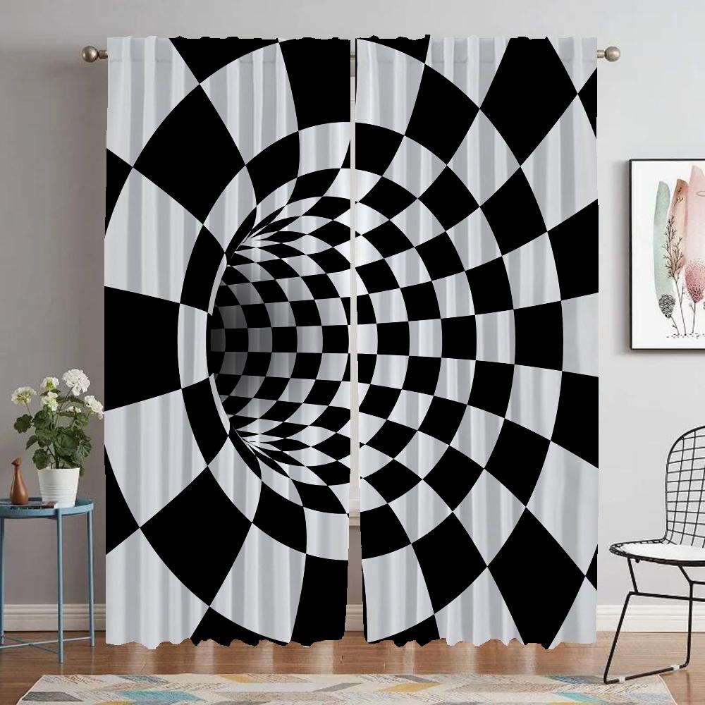 

Funny Trap Curtains for Living Room Curtain Home Interior Curtains 2 Pieces Partition Halloween Decoration Shades Kitchen Camera W50xH70cmx2pcs-CL