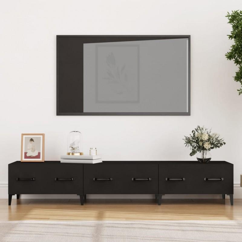 Day and Night - Day and Night Black Plywood TV Cabinet 150x34.5x30 Cm