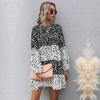 Women's Fashion Summer Polka Dot Print Long Sleeve O-Neck Casual Dresses