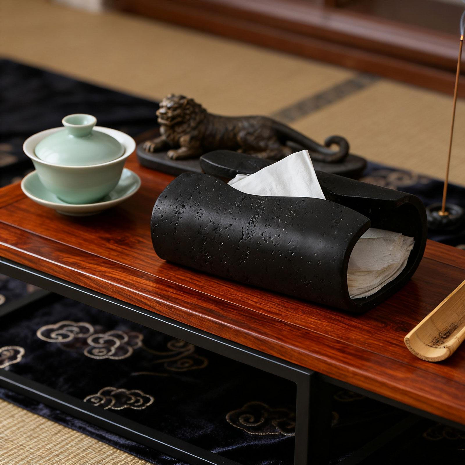 Tissue Dispenser with Lid, Napkin Holder, Box Holder for Living Room чёрный